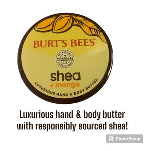 NWT Burt’s Bees Shea + Mango Luxurious Hand & Body Butter. 6.5oz